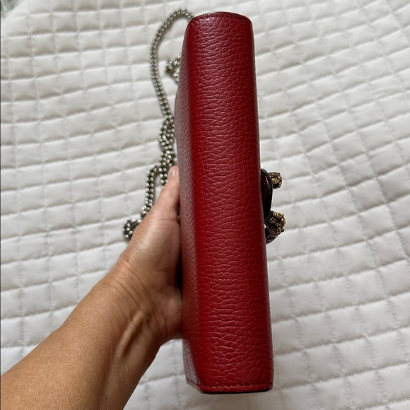 Gucci Dionysus Red leather Wallet on chain /WOC - Picture 9 of 12